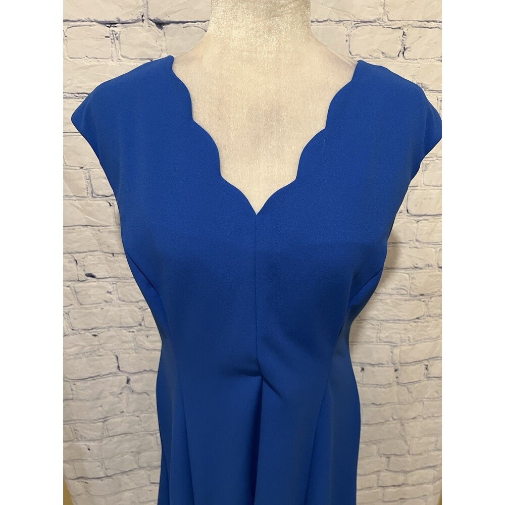 NWT Liz Claiborne Dress Women’s V-Neck Sleeveless Majestic Blue Size 8 - Picture 2 of 7